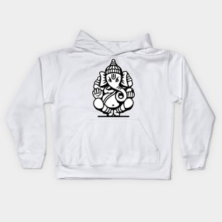 Ganesh Ganesa Ganapati Elephant 4 (black white) Kids Hoodie